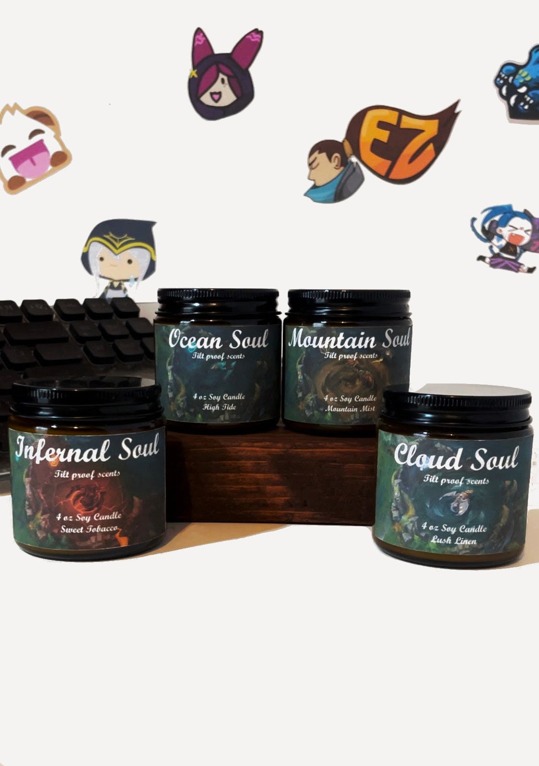 League of Legends 4 Candle Gift Bundle, Gamer Candles, Dragon Themed