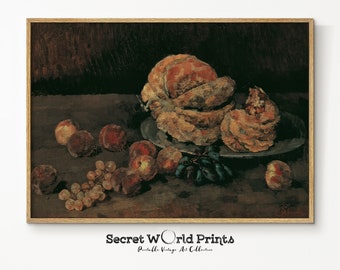 Vintage Pumpkin Still Life Painting | Rustic Autumn Art (Digital Download)