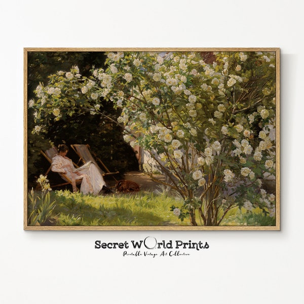 Spring Painting Wall Art | Vintage Landscape Print | Flower Farmhouse Decor | PRINTABLE Oil Painting | Antique Wall Art | DIGITAL DOWNLOAD