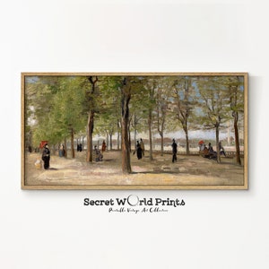 peinture à l'huile panoramique vintage | Art mural panoramique | Impression horizontale longue | Peinture étroite de paysage antique | IMPRESSIONS NUMÉRIQUES