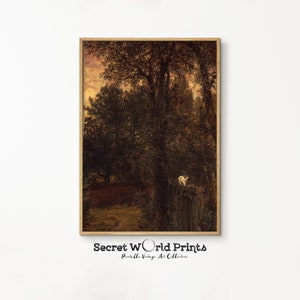 Vintage Autumn Landscape Painting: Antique Fall Wall Art (Digital Download)