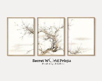 Japanese Set Of 3 Prints | Minimalist Painting Gallery Set | Digital Download