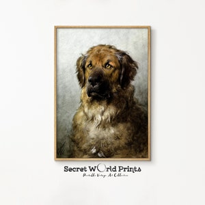 Vintage Portrait of a Dog Painting | Pet Portrait Wall Art | Antique Dog Print | Animal Painting Artwork | Printable Digital Download