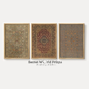 Vintage Rug Printable Gallery Wall Set | Textile Wall Art | Antique Tapestry Prints | Digital Download | WM-C-8