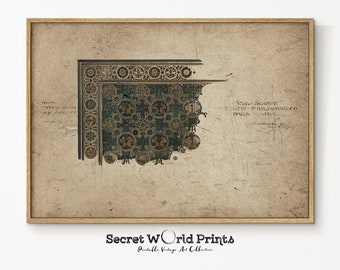 Vintage Textile Art Print | Antique Pattern Painting (Digital Download)