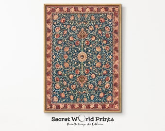 Vintage Rug Pattern Print | Eclectic Textile Wall Art (Digital Download)
