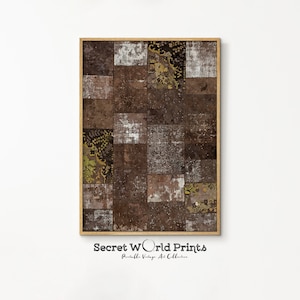 Impresión de patrón de alfombra turca / Arte de pared textil de alfombra vintage / Pintura textil imprimible / DESCARGA DIGITAL estética
