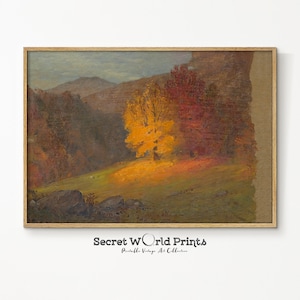 Moody Autumn Painting Printable Art | Fall Wall Art | Autumn Nature Print | Vintage Fall Landscape Painting | Rustic Decor Digital Download
