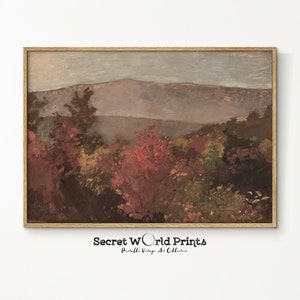 Neutral Fall Landscape Print | Autumn Painting Printable | Country Fall Wall Art | Farmhouse Decor Digital Download | AT-37