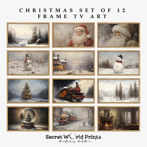 Christmas Frame TV Art Set of 12 | Xmas Samsung TV Frame Bundle | Winter Painting Digital Download | FTV-C-1