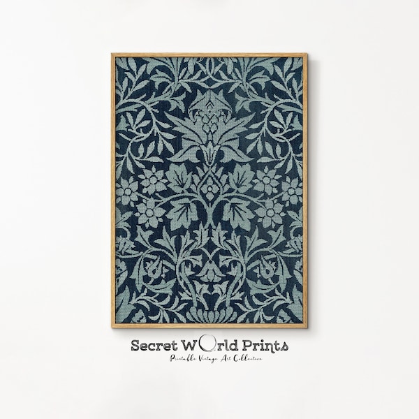 William Morris Textile Printable Wall Art | Textile Art Print | Vintage Textile Toil | Modern Tapestry Digital Download