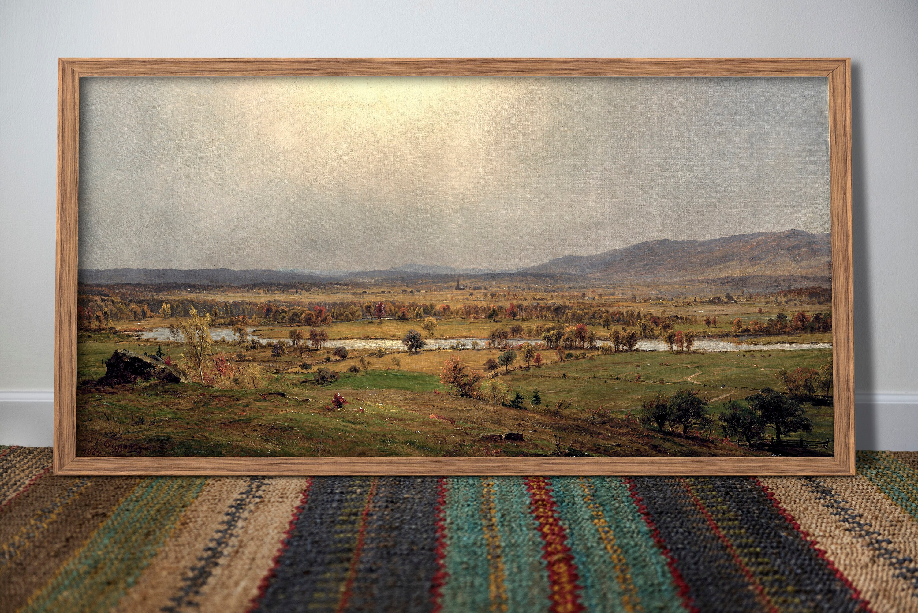 Vintage Narrow Landscape Printable Farmhouse Wall Art Etsy