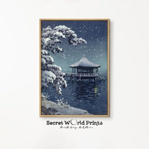 Japanese Winter Painting Printable Art | Japanese Wall Art | Vintage Winter Print | Japandi Decor Digital Download | JP-42