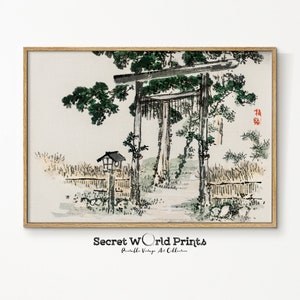 Impresión de la puerta del santuario Kōno Bairei: Vintage Japandi Wall Art (descarga digital)