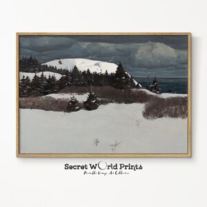 Winter Landscape Painting Prints | Winter Wall Art | Vintage Landscape Printable | Farmhouse Digital Download | WT-39