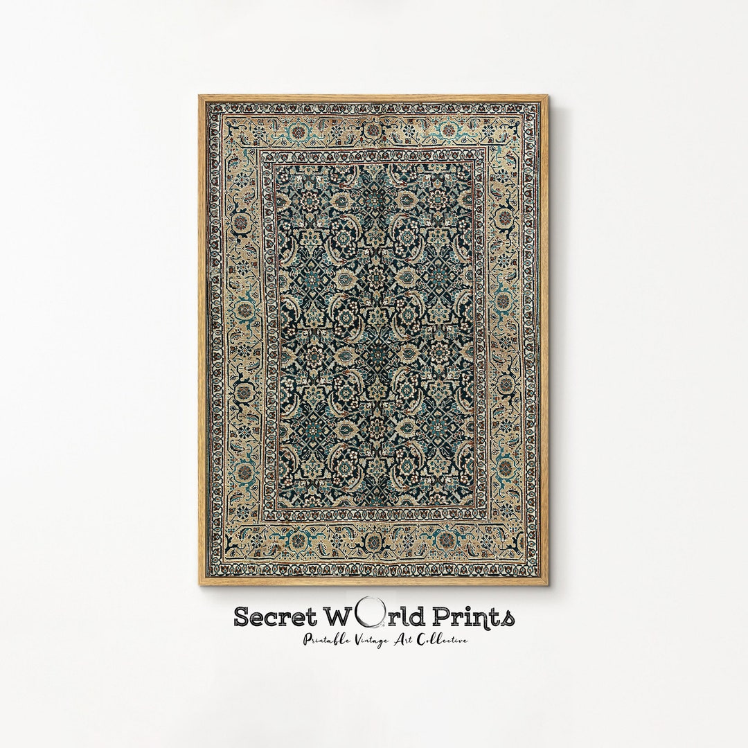 Rug Textile Pattern Wall Art Vintage Rug Printable Warm Etsy