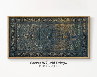 Alfombra panorámica vintage estampada / Arte textil antiguo (Descarga digital)