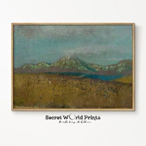 Vintage Moody Landscape Painting | Antique Farmhouse Landscape Print | Neutral Printable Artwork | Digital Print