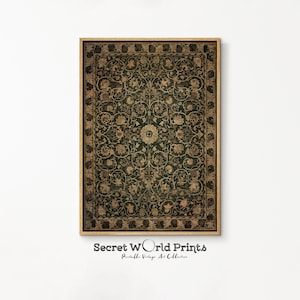 Antique Textile Wall Art | Vintage Tapestry Digital PRINTABLE | Warm Aesthetic Home Decor | Vintage Rug Print | Rug Pattern Wall Print