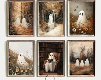 Printable Halloween Ghost Gallery Wall Art Set (Digital Download)