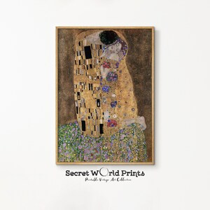 Gustav Klimt Kunstdruck | Der Kuss Wandkunst | Gustav Klimt Gemälde | Fine Art Print | Moderne Wohnkultur | Digitaler Download