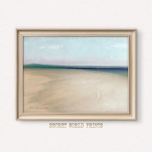 Minimalist Coastal Wall Art, Abstract Beach Printable, Neutral Seaside Landscape, Modern Ocean Digital Download, Soft Pastel Decor, M-185-S