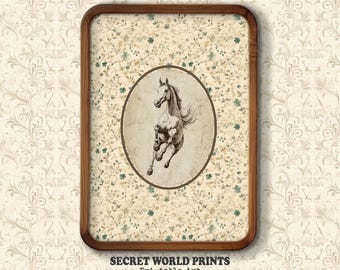 Vintage Horse Sketch Print: Rustic Farmhouse Wall Art (Digital Download)