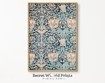 William Morris Honeysuckle Print | Vintage Textile Art (Digital Download)