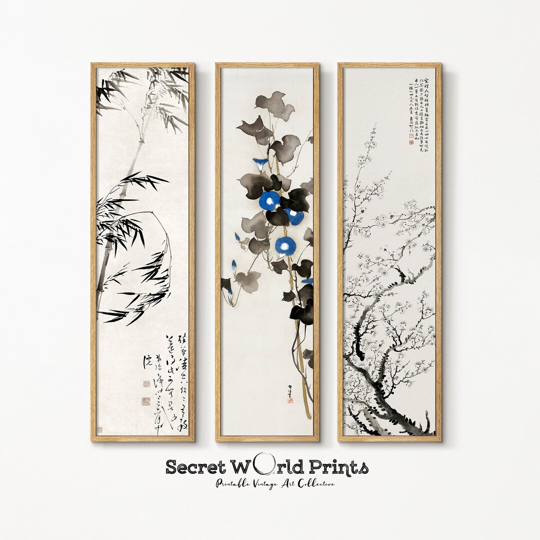 Set of 3 Minimalist Japanese Printable Wall Art Gallery | Japandi Set ...