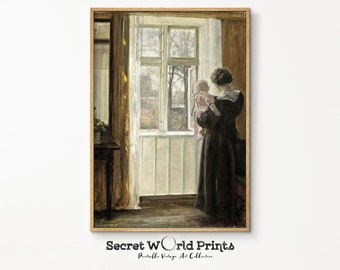Victorian Woman and Baby Portrait | Vintage Moody Art Print (Digital Download)