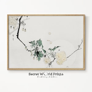 Flor de cerezo, ilustración de Bijutsu Sekai de Watanabe Seitei / Pintura japonesa / Arte mural japonés minimalista / Arte mural japonés