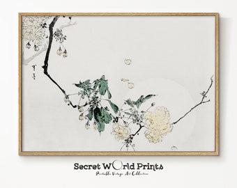 Cherry Blossom Japanese Art Print, Vintage Floral Illustration (Digital Download)