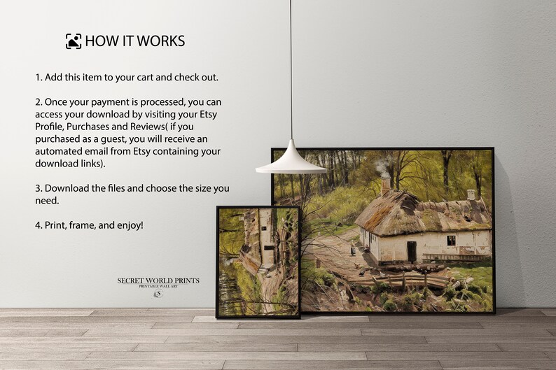 Vintage Farmhouse Wall Art Country Farm Oil Painting Etsy