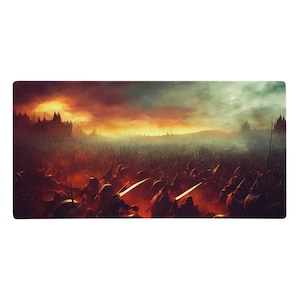 Gaming Mauspad, Schreibtischmatte, Würfelmatte, DandD Gaming Mat, Epic Army Kampfszene Tabletop, RPG Accessoire