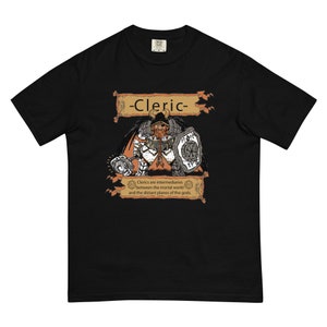 DnD Cleric Shirt, Dungeons and Dragons Gift for Him or Her, D and D Character Emblem TShirt, Pathfinder t-shirt