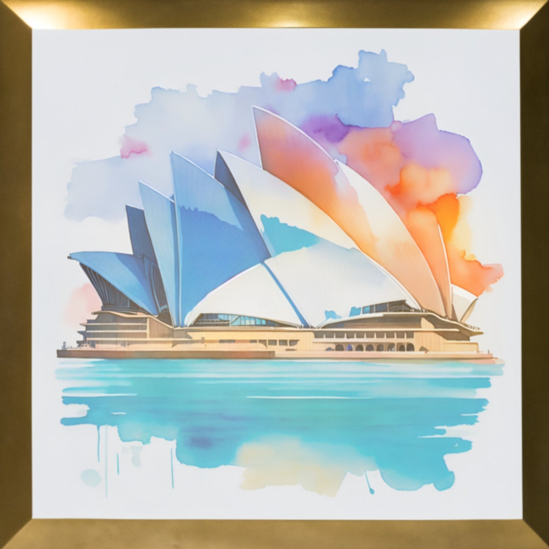Unique Sydney Opera House Watercolor Art Digital Print Sydney Wall