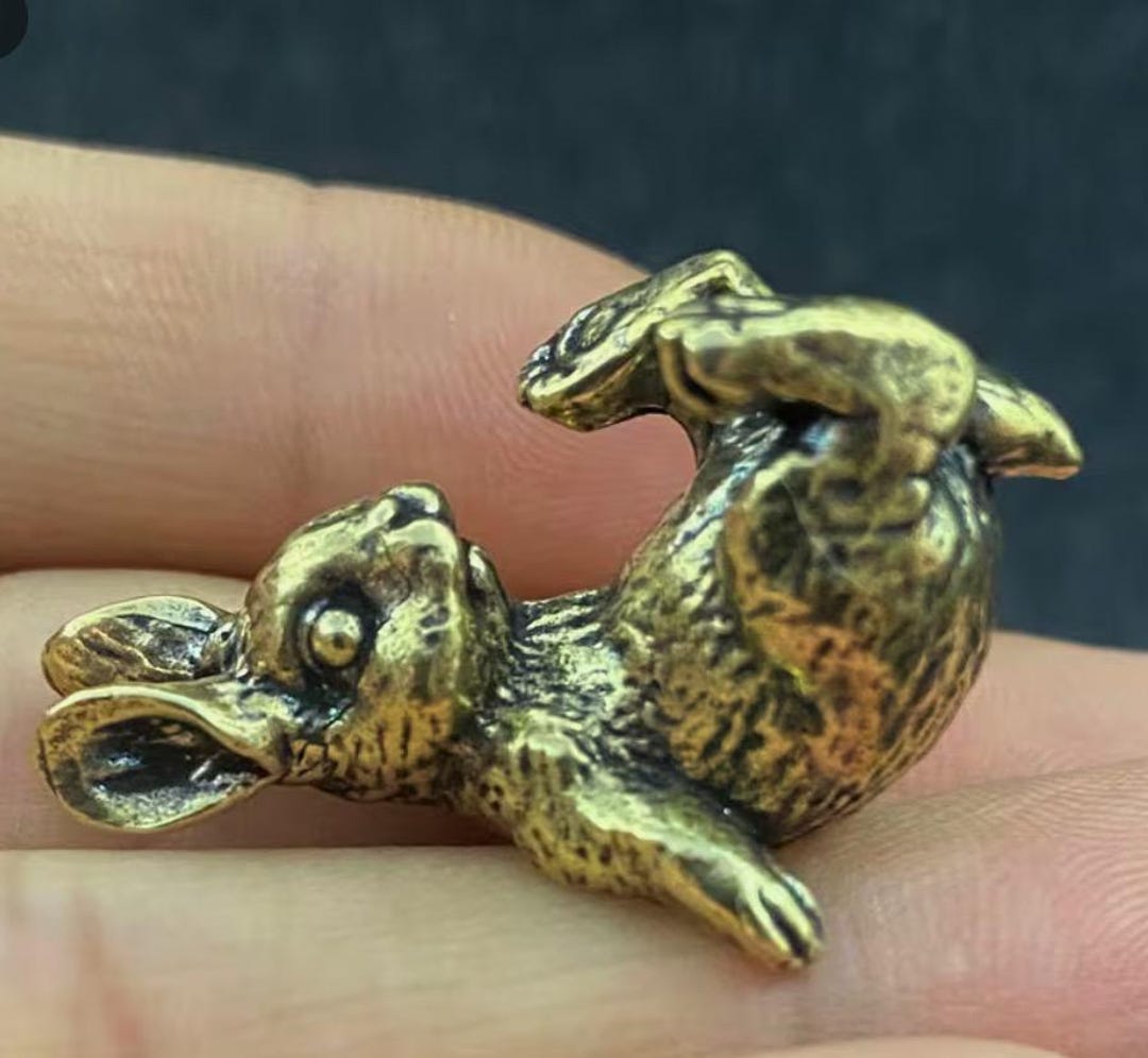 Easter Bunny Vintage Style Solid Brass, Rabbit Figurine, Miniature ...