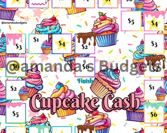 Cupcake Cash Savings Challenge Game With Envelope