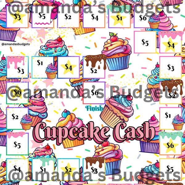 Cupcake Cash Savings Challenge Game With Envelope