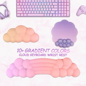 Cute Wristrest Pink Ergonomic 3D Wrist Rest Gradient Squishy Mouse Rest Kawaii Mousepad Anime Mouse Pad Keyboard Gift for girl gamer