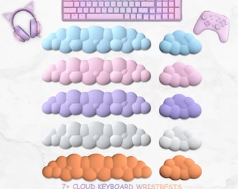 Mouse Pad with Wrist Rest - Keyboard Wristrest Squishy Mousepad, Ergonomic Desk Decor Cute Pink Accessory Kawaii 3D Wrist Rest Girl Gamer