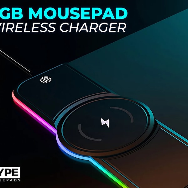 Wireless Phone Charger RGB Mousepad Charger Mouse Pad QI Wireless Charger Deskmat Charging Mouse Pad LED Desk Pad Desk Accessories Keyboard