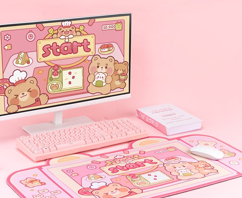 Cute Gaming Mousepad Kawaii Large Deskpad Aesthetic Anime Desk