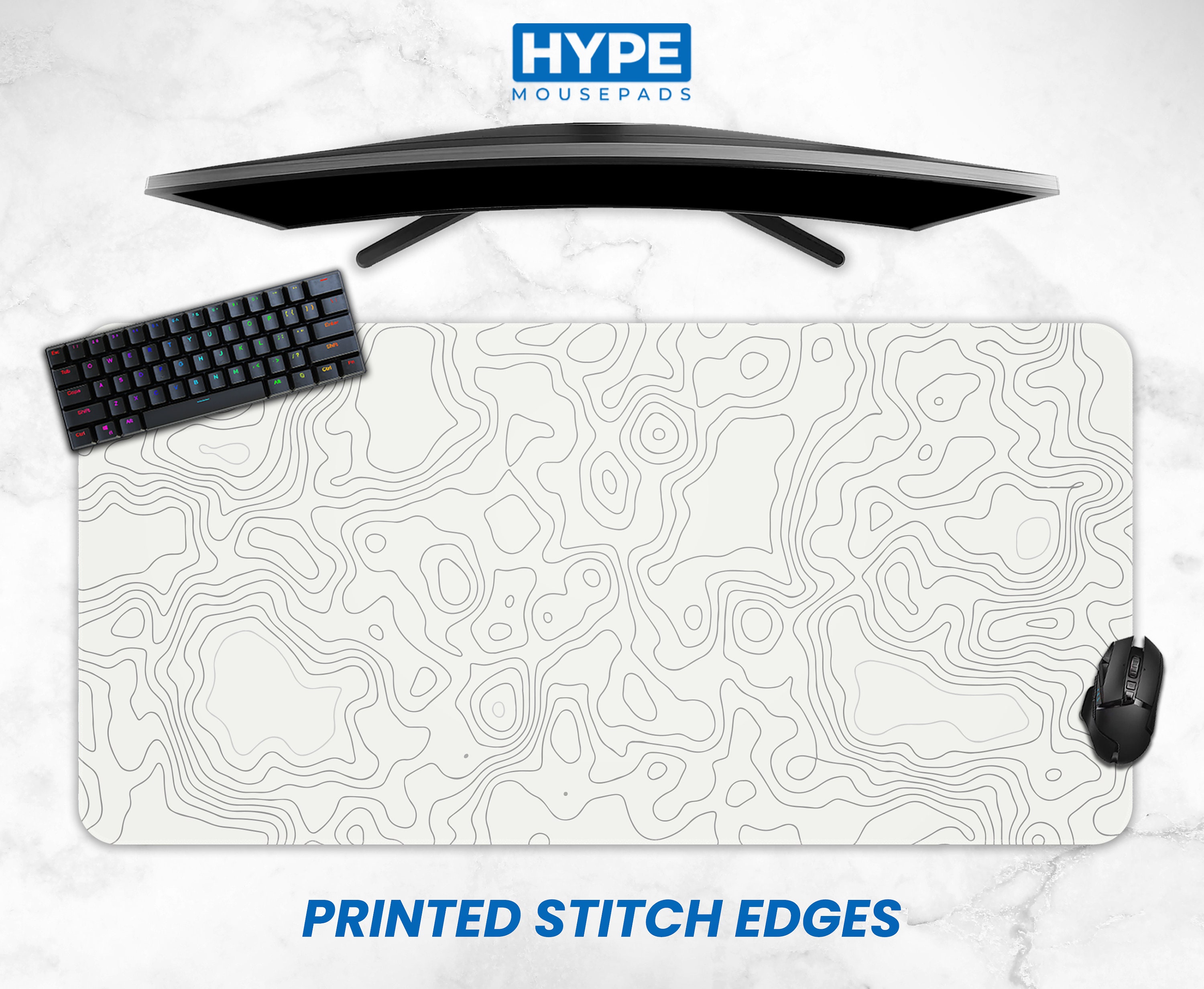 White Desk Mat Topography Topo Deskmat Mouse Pad Xxxl Xxl Etsy Australia