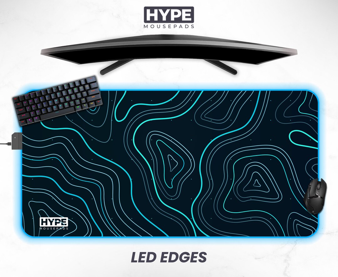 Topo Mousepad RGB Mouse Pad XXL Desk Pad XL Mouse Mat Rgb Deskmat Blue