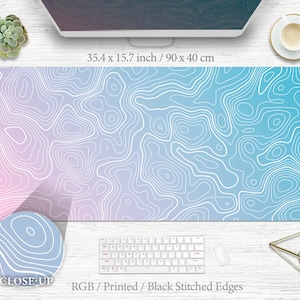 RGB Mousepad Pink Deskpad XXL Mouse Pad Topo Mousepad Rgb Xl Mousepad Cute Mousepad Pink Mousepad Rgb Deskmat Pink Mousemat Gaming Mousepad