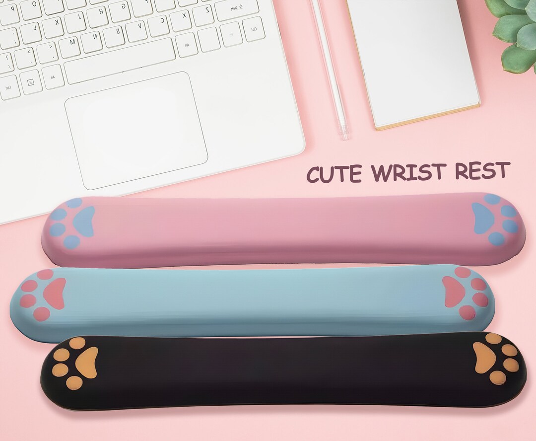 Cute Silicone Wrist Rest Pink Hand Rest Cat Paw Keyboard Deskpad Mat