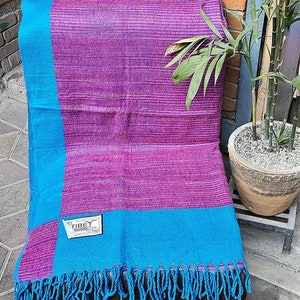 250x120 cm, Traditionelle tibetische YAK WOLLDECKEN, unglaublich warm und weich, in vielen Farben handgewebt, handgefertigt in Tibet in der Himalaya-Region Bild 8