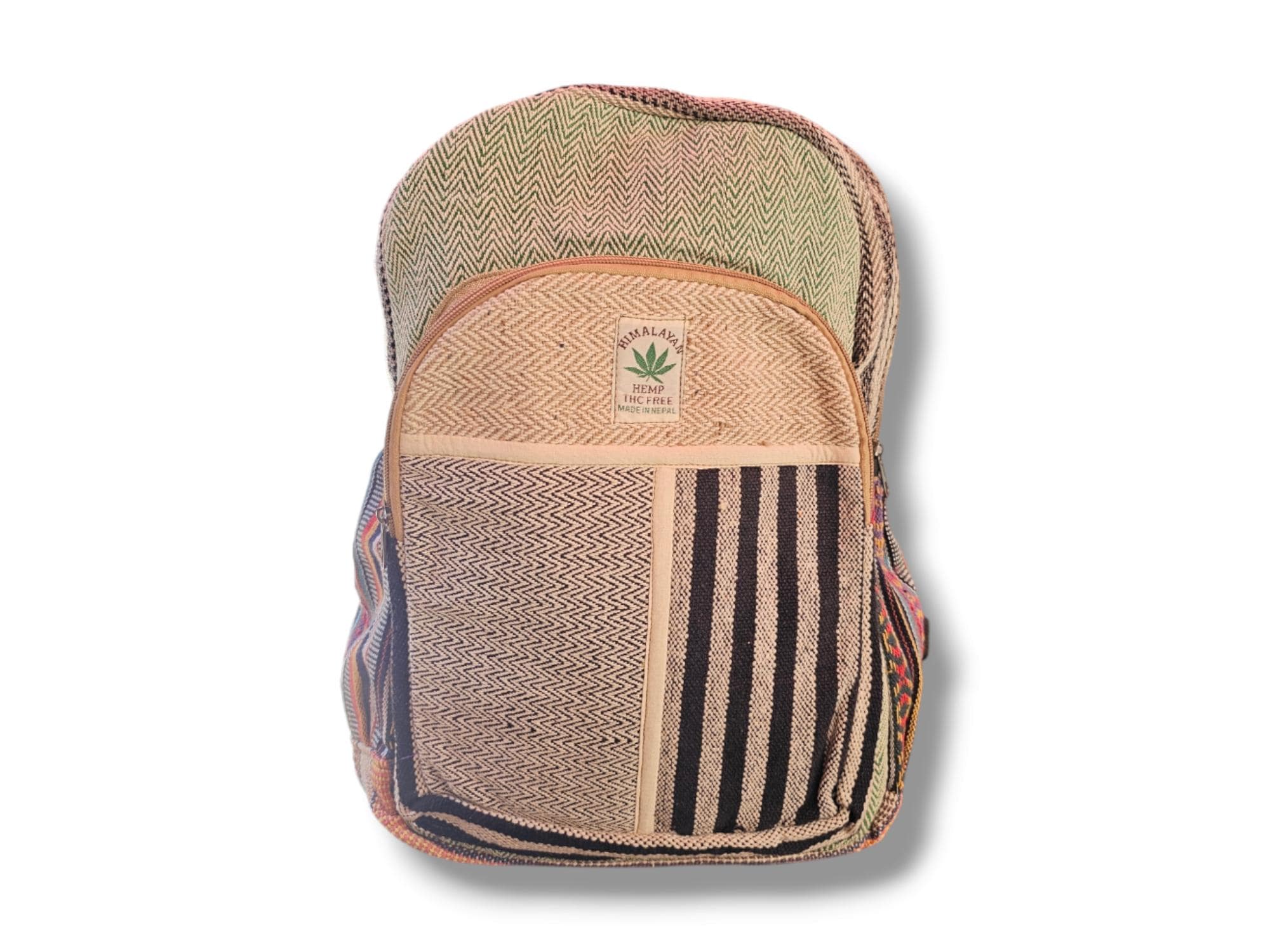 Gheri Rucksack Patched Bagpack Made in Nepal Natural Unisex Bohemian Reggae Gheri Handmade Organic Vegan  main image 3