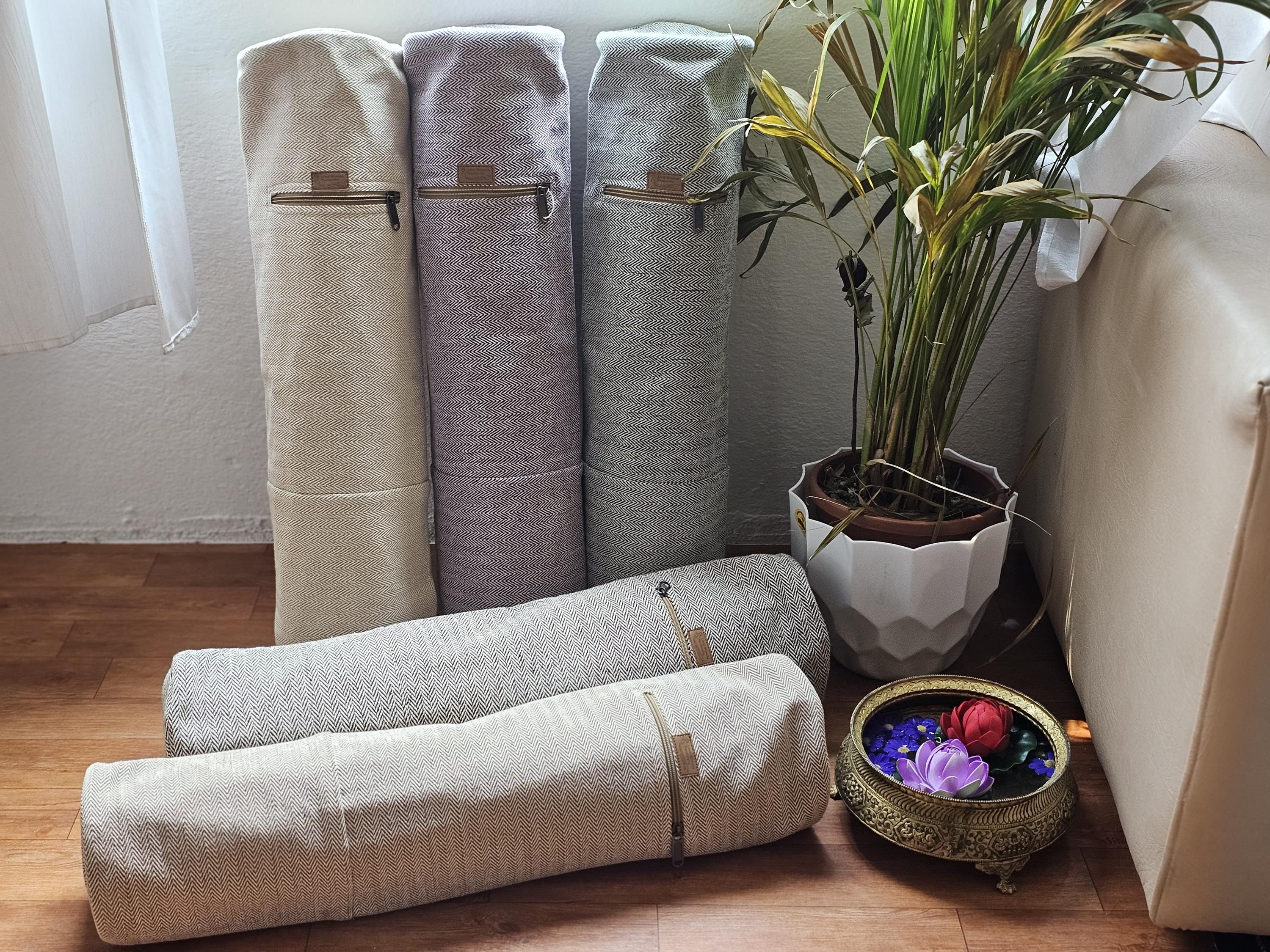 オーガニックコットンヨガマット＆バッグセット、パッド入り